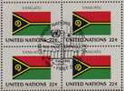 Vanuatu Flaggen VIII 1987 UNO New York 527,4-Block+Kleinbogen O 16€ COMOROS, MONGOLIA VANUATU YEMEN Flag Sheetlet Bf UN - Andere & Zonder Classificatie