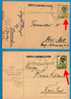 U-124  JUGOSLAVIA  SERBIA VOJVODINA  TWO COLLO TYP I-TYP II  OVERPRINT PROVISORIA   POSTAL CARD - Postal Stationery