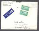 Canada PETER SINGER Airmail Par Avion Label Vancouver To Indianapolis United States Pair Of Narwhal Narval Whale - Poste Aérienne