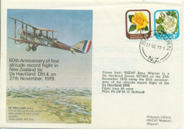 New Zealand 1979 Cover RNZAF Base Wigram Flight De Havilland DH4  Royal New Zealand Air Force - Airmail