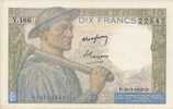 - FRANCE - BILLETS - 10 F - MINEUR - D - 10 - 3 - 1949 - D - N° 22542 - Y .166 - - 10 F 1941-1949 ''Mineur''