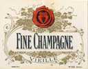 Rare & Superbe étiquette (COGNAC) FINE CHAMPAGNE ViEILLE. Années 1929-66, Dorée - Alcohols & Spirits