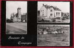 Souvenir De Compogne - Localité Très Rare!  Carte Multivues. L´Eglise, Les Ecoles, Panorama. - Bertogne