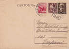 MESSINA / TRAPANI - Cartolina  Postale Italia Turrita L.1,20  + 2 + Cent. 80   -  05.04.1947 - Marcophilia