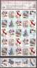 LABEL Canada Christmas CWF Birds Fauna Sheet Of 30 MNH +5 Used - Fantasy Labels
