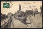 CPA  ANCIENNE- FRANCE- CHAMPAGNE (95)- LES RUES" NEUVE ET NOTRE-DAME"- ANIMATION- HOTEL BELLEVUE- - Champagne Sur Oise