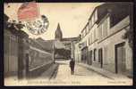 CPA  ANCIENNE- FRANCE- JOUY-LE-MOUTIER (95)- UNE RUE AVEC ANIMATION- COMMERCE- L'EGLISE - Jouy Le Moutier