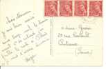 N° Y&t   412X 4   CP   CAD TEMPORAIRE ANDREZE   Vers   PUTEAUX Le 09 AOUT 1943 - Cartas & Documentos