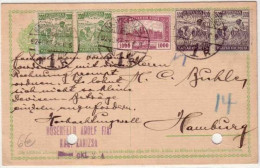 HONGRIE - CARTE ENTIER POSTAL REPIQUE Réutilisée Comme Simple Carte (INFLATION) Pour L'ALLEMAGNE (HAMBOURG) - 1924 - - Interi Postali