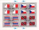 UNO 1981 Flaggen II TRINIDAD AND TOBAGO New York 380,4-Block+16-KB O 6€ Malta CSSR Thailand Trinidad Sheetlet Bf UN NY - Trinité & Tobago (1962-...)