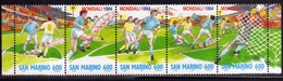 REPUBBLICA DI SAN MARINO 1994 CAMPIONATI MONDIALI DI CALCIO CHAMPIONSHIP SOCCER USA 94 STRISCIA SERIE STRIP SET MNH - Nuevos