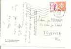 N° Y&t   1306    CP    ALGER GARE Vers  TOULOUSE  Le  02 MARS 1962 - Storia Postale