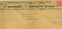 Paix N°283 Sur Lettre Des Ets Jeanneret à Besançon ,  Pour Chalon-sur-Saône - 1932-39 Frieden