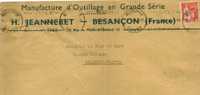 Paix N°283 Sur Lettre Des Ets Jeanneret à Besançon ,  Pour Chalon-sur-Saône - 1932-39 Paz