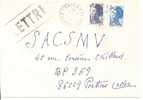 N° Y&t   2377+2240 LETTRE   ADRIERS Vers  POITIERS  Le  15 JANVIER 1986 - Lettres & Documents