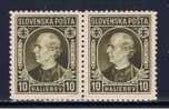 SK Slowakei 1939 Mi 36 Mnh (Paar) - Used Stamps