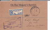 KUT  1954  Registered Unstamped  O.H.M.S. Envelope  From Dar Es Salaam - Kenya, Oeganda & Tanganyika