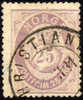 Norway #28 Used 25o Lilac Post Horn From 1877 - Oblitérés