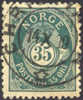 Norway #56a Used 35o Dark Blue Green Post Horn From 1895 - Gebruikt