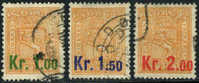 Norway #59-61 XF Used Surcharged Set From 1905 - Usati