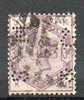 D003  Grande Bretagne SG 191 Oblitéré  Cote £ 85.00  Perfin - Perforés