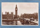 LONDON  -  HOUSES OF PARLIAMENT AND  WESTMINSTER  BRIDGE -  1950  -  BELLE CARTE  PHOTO ANIMEE  - - Houses Of Parliament