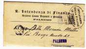 Franchigia / Palermo -Città  - Regia Intendenza Di Finanza  - 05.02.1927 - Franquicia