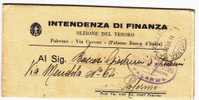 Franchigia / Palermo -Città  - Intendenza Di Finanza  - 14.10.1936 - Franquicia