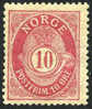 Norway #51d Mint Hinged 10o Scarce Rose Post Horn From 1894 - Nuovi