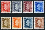 Norway #310-17 Mint Never Hinged King Haakon VII Set From 1950-51 - Nuovi