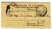 Franchigia / Palermo - Lercara Friddi  - Intendenza Di Finanza "Luogotenenza"  -  27.08.1948 - Zonder Portkosten