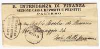 Franchigia / Palermo - Isola Delle Femmine  - Intendenza Di Finanza  -  12.04.1927 - Zonder Portkosten