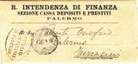 Franchigia / Palermo - Terrasini  - Intendenza Di Finanza  -  11.04.1927 - Franquicia