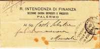 Franchigia / Palermo - Monreale  - Intendenza Di Finanza  -  24.11.1927 - Portofreiheit