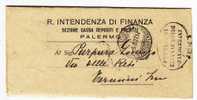 Franchigia / Palermo - Termini Imerese  - Intendenza Di Finanza  -  05.08.1927 - Zonder Portkosten