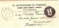 Franchigia / Palermo - (Balestrate /Trappeto) - Intendenza Di Finanza  -  30.09.1927 - Portofreiheit