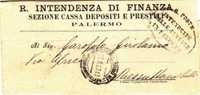 Franchigia / Palermo - Resuttana Colli - Intendenza Di Finanza  -  16.03.1927 - Franquicia