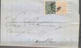 ESCA153-L2894.Spain.Espagne.CARTA    DE GIJON   A SEVILLA .1874.(Ed 153+154) - Storia Postale