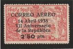 ES756-L1557TA.España .Spain.Epagne.ANIVERSARIO DE LA REPUBLICA.QUIJOTE..1938( Ed 756**),sin Charnela..MAGNIFICO - Neufs