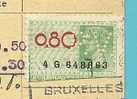 Roodfrankeering (A106) Met Fiscalezegel Met Firmaperforatie P.V. Van P. Oortmeyer, L. Mercken & Cie / UTIL - 1934-51