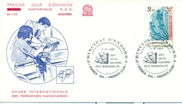 Andorra French 1981 FDC Handicap People With Disabilities - FDC