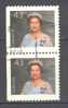 Canada 1992 Mi. 1339 D   43 C Queen Elizabeth II Booklet Stamps Vertical Pair 3-sided Perf. 13 X 13 3/4 - Sellos (solo)