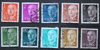 Spagna 1955-56 Franco Serie 10 Stamps - Gebraucht