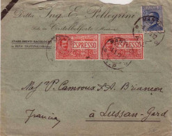 ITALIE - 1919 - LETTRE PAR EXPRES De CASTELBELFORTE (MANTOVA) Pour LUSSAN (GARD) - Express Mail
