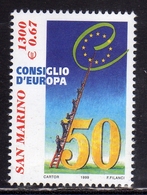 REPUBBLICA DI SAN MARINO 1999 CONSIGLIO D'EUROPA COUNCIL LIRE 1300 MNH - Ongebruikt