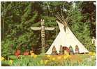 Canada -  Indian Statues, Teepee And Totem Pole On The Grounds Of The Capilano Suspension  Bridge - Vancouver