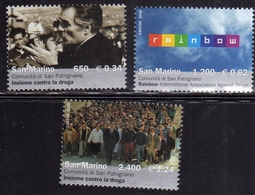 REPUBBLICA DI SAN MARINO 2000 RAINBOW INSIEME CONTRO LA DROGA SERIE COMPLETA COMPLETE SET MNH - Nuevos