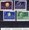 Kosmos Mond-Phasen Ungezähnt 1964 Albanien 844/7B ** 18€ Weltall Halbmond über Stadt-Shilhoulette Space Set Of Shqiperia - Astrología