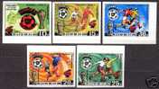 North Korea 1981: Football WC 1982 IMPERFORATED Stamps + Block +sheetlet   MNH ( Michel 2099B-2103B, Block 94B) - 1982 – Spain