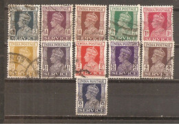 India Inglesa - Sellos De Servicio Nº Yvert 105-15 (usado) (o) - 1936-47 King George VI